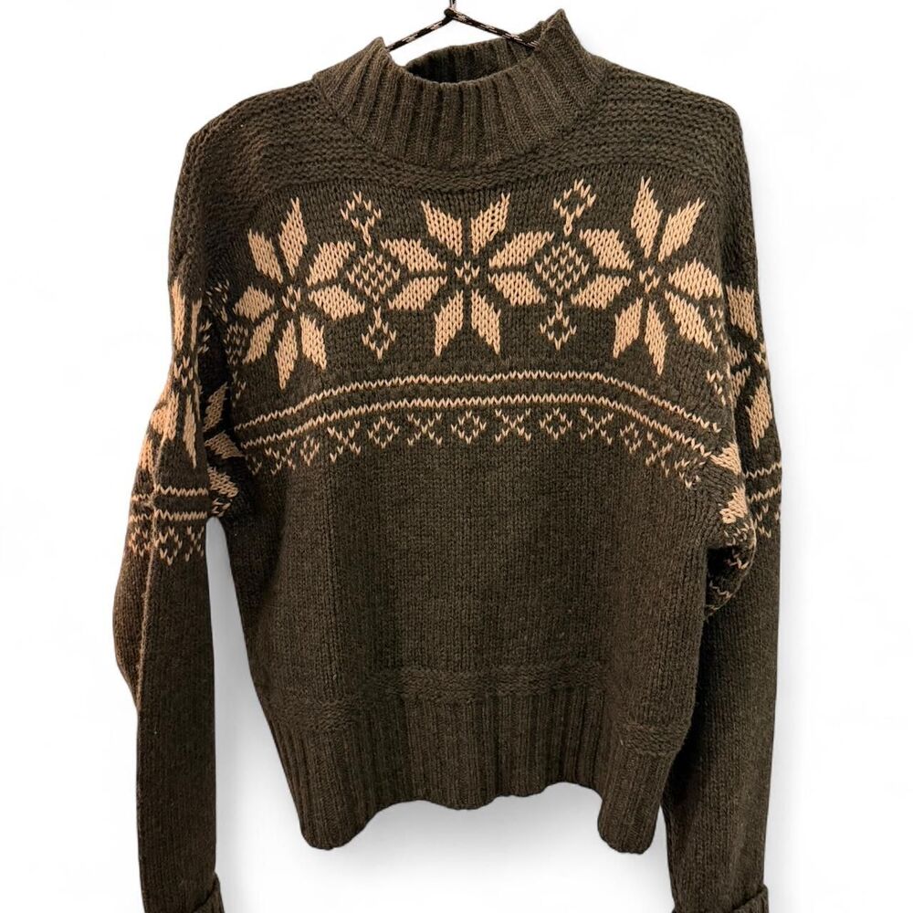 American-eagle-outfitters Women's Brown and Green Jumper